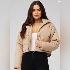 The Fifth Label Crop Remake Puffer Jacket in Tan Size XS